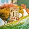 Swirling Fall Leaves Monogram H Garden Flag -Flag Sales 2024 swirling fall leaves monogram h garden flag live