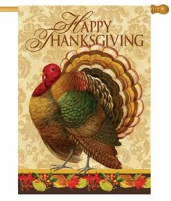 Thanksgiving Turkey Patterns House Flag