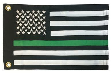 Thin Green Line Black And White American 2-Ply Polyester 12×18 Boat Flag 3 Thin Green Line Black And White American 2-Ply Polyester 12×18 Boat Flag