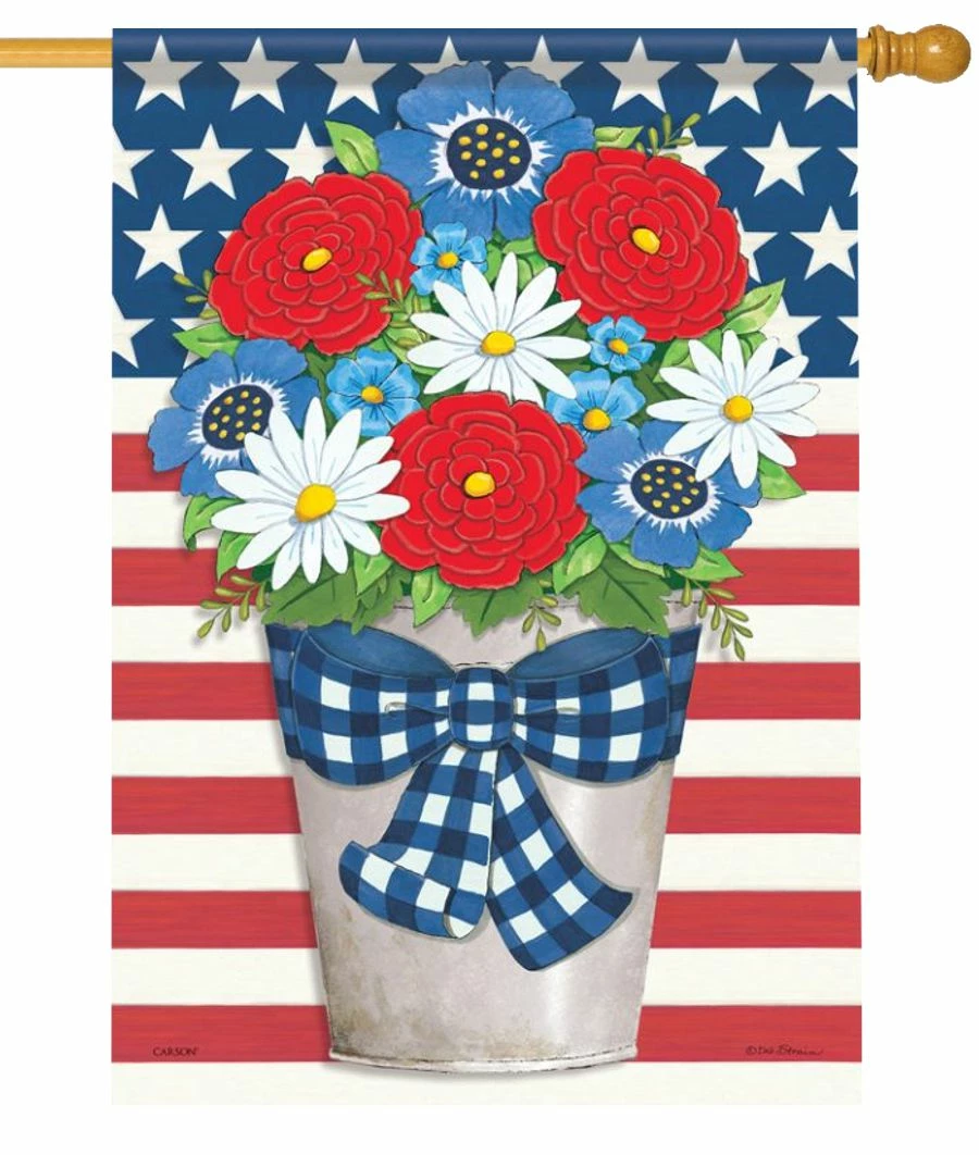 USA Floral House Flag 3 USA Floral House Flag