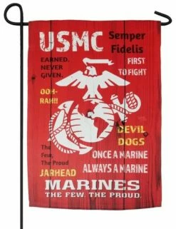 USMC Slogans Sublimated Garden Flag