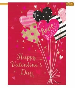 Valentine Balloons House Flag