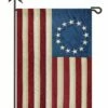 Vintage Antiqued Applique Betsy Ross Garden Flag