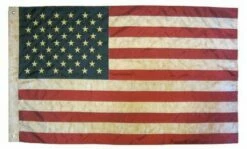 Vintage Antiqued Sewn Nylon 3×5 American Flag