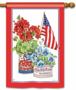 Vintage Patriotic House Flag