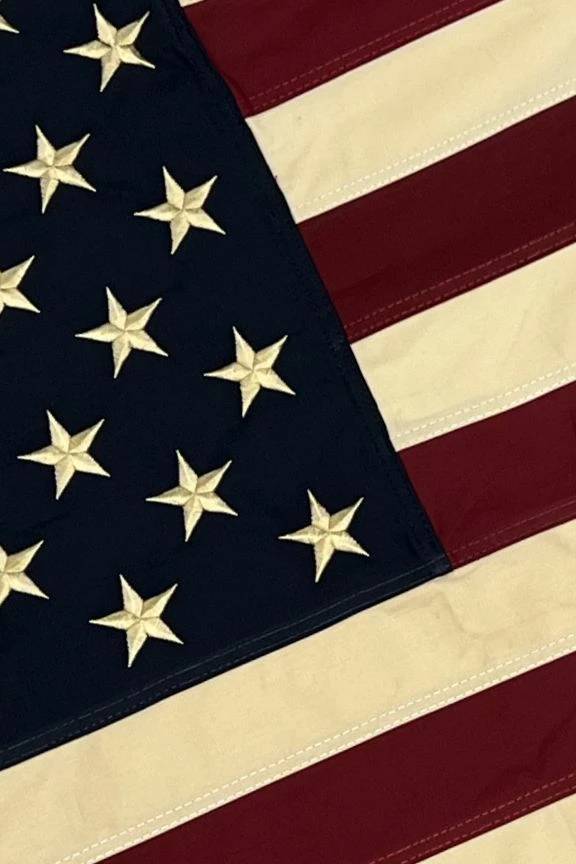 Vintage Tea Stained American Flags – Sewn Cotton 3 Vintage Tea Stained American Flags – Sewn Cotton