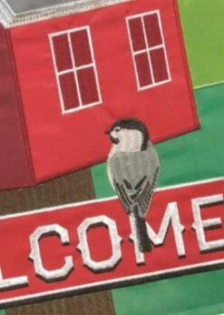 Welcome Barn Birdhouse Double Applique House Flag