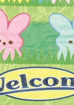 Welcome Bunnies Double Applique House Flag