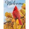 Welcome Fall Cardinal House Flag