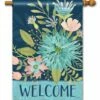 Welcome Floral House Flag -Flag Sales 2024 welcome floral house flag
