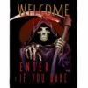 Welcome Grim Reaper Sublimated House Flag -Flag Sales 2024 welcome grim reaper sublimated house flag