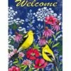 Welcome Wildflowers And Finches Suede Reflections House Flag -Flag Sales 2024 welcome wildflowers and finches suede reflections house flag
