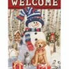 Welcome Winter Friends House Flag -Flag Sales 2024 welcome winter friends house flag