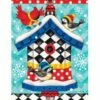 Whimsy Birdhouse House Flag
