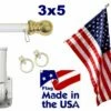 White 6ft Spinning Pole And Flag Kit With Printed Stars -Flag Sales 2024 white 6ft spinning pole and flag kit with printed stars