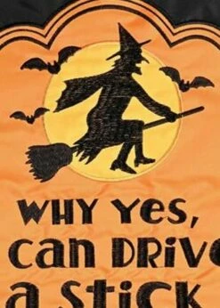 Why Yes I Can Drive A Stick Double Applique House Flag -Flag Sales 2024 why yes i can drive a stick double applique house flag detail 1