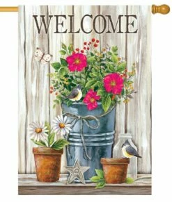 Wildflower Pail House Flag