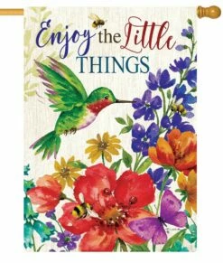 Wildflowers And Hummingbird House Flag