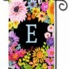 Wildflowers Monogram E Garden Flag