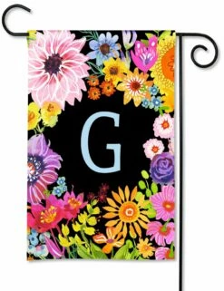 Wildflowers Monogram G Garden Flag