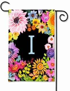 Wildflowers Monogram I Garden Flag