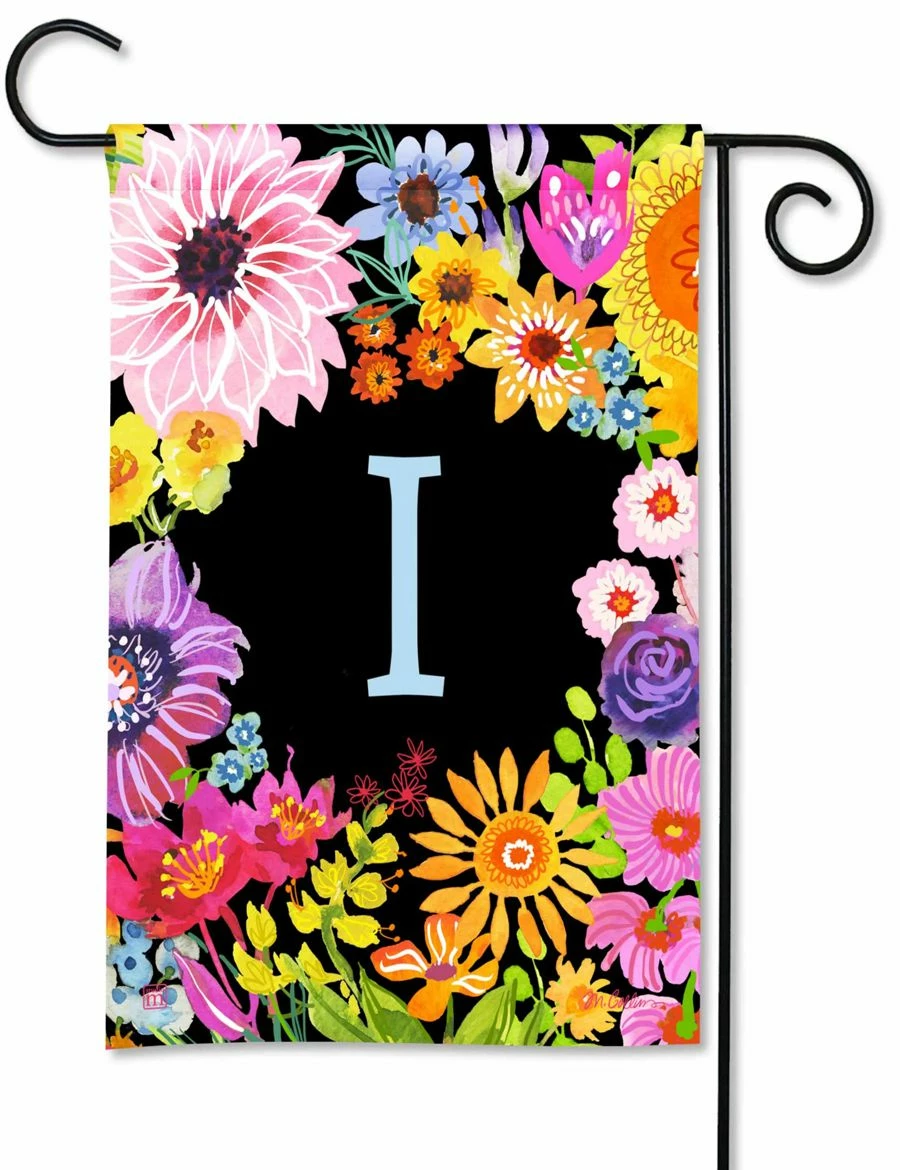 Wildflowers Monogram I Garden Flag 3 Wildflowers Monogram I Garden Flag