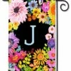 Wildflowers Monogram J Garden Flag -Flag Sales 2024 wildflowers monogram j garden flag