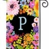 Wildflowers Monogram P Garden Flag