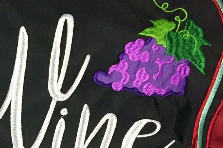 Wine A Bit Double Applique House Flag 3 Wine A Bit Double Applique House Flag