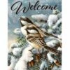 Winter Chickadees On Spruce House Flag -Flag Sales 2024 winter chickadees on spruce house flag